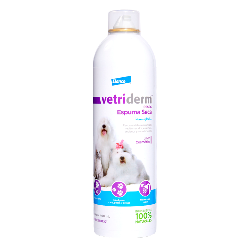 Vetriderm® Essec Espuma Para Baño En Seco Para Gato Y Perro Fragancia Avena