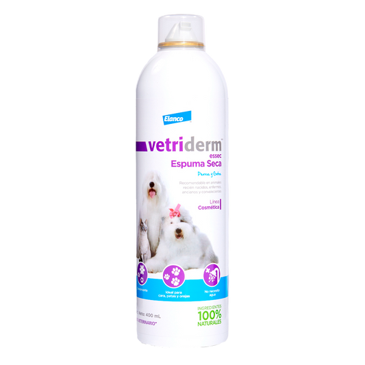 Vetriderm® Essec Espuma Para Baño En Seco Para Gato Y Perro Fragancia Avena